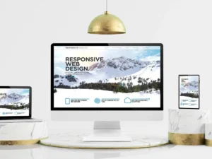 Responsive travel website on desktop smartphone and tablet.