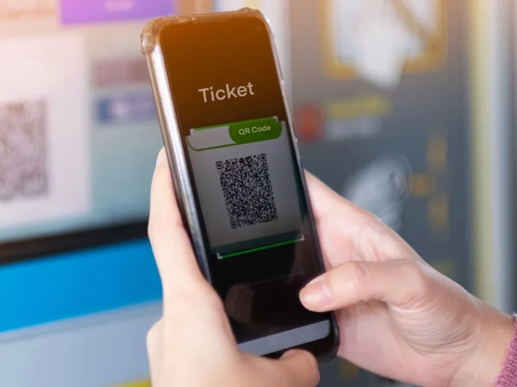 QR e-ticket on a smart phone